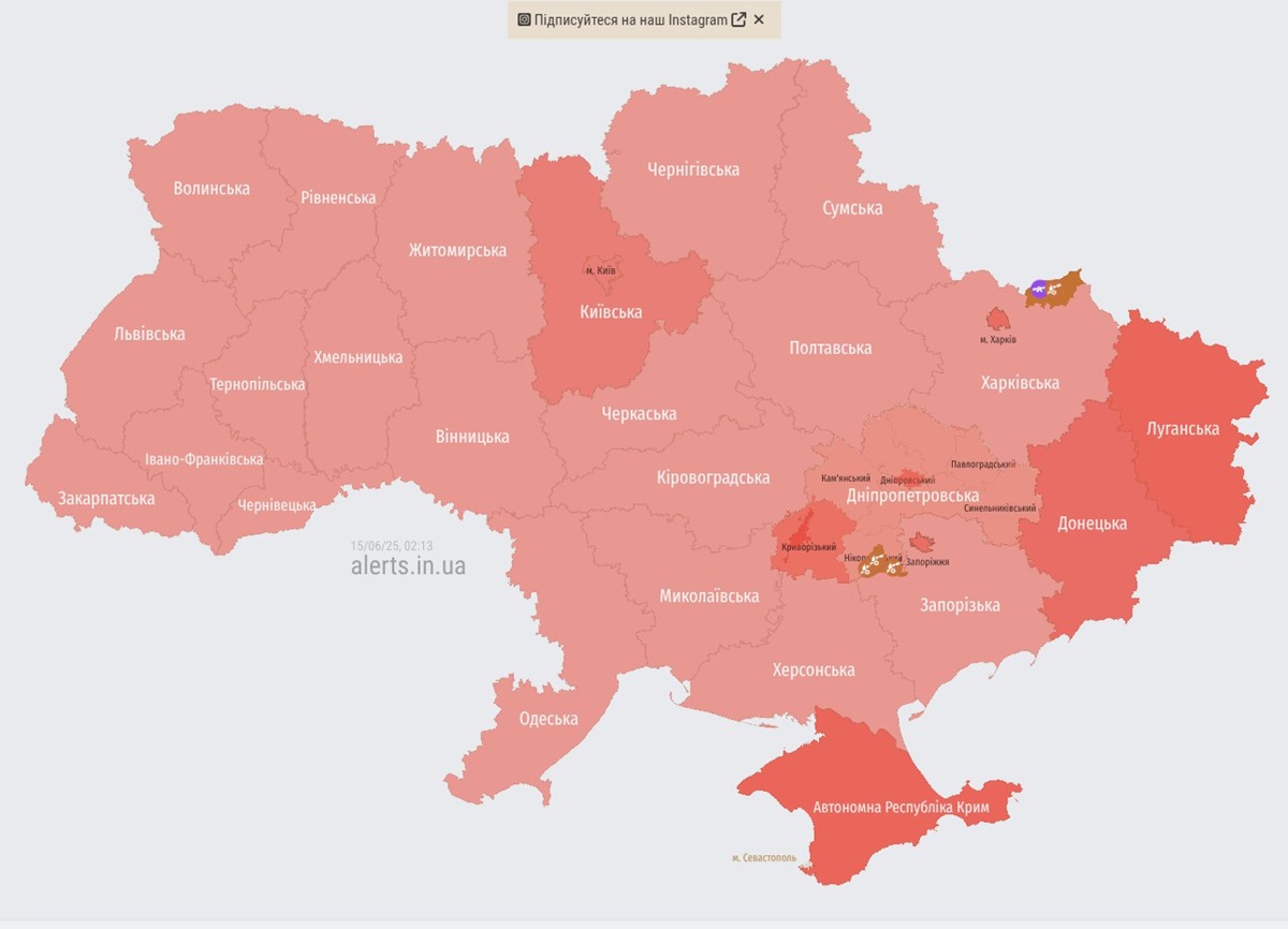 В Україні оголошено масштабну тривогу через зліт ворожих МіГ-31К